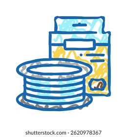 braid fishing line doodle icon sketch vector. braid fishing line sign. isolated symbol illustration