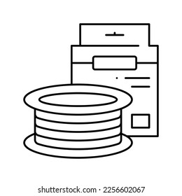 braid fishing line line icon vector. braid fishing line sign. isolated contour symbol black illustration
