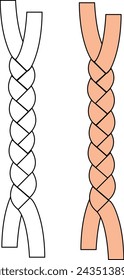 ilustración plana trenzada e ilustración de color