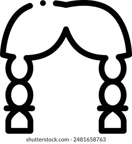 braid icon. Thin Linear Style Design Isolated On White Background