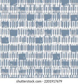 Braided Basket horizontal stripes ikat Texture blue Background. Vector illustration.