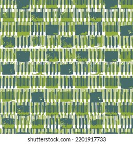 Braided Basket horizontal stripes ikat Texture green Background. Vector illustration.