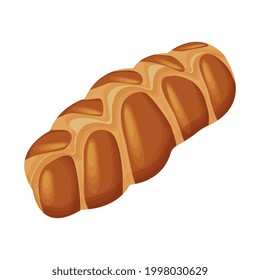Braided bread, Challah - jewish traditional holiday bread, isolated on white background