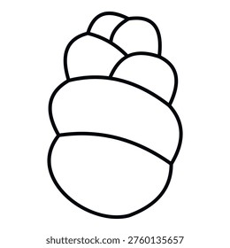 Braided bread challah pastry icon drawing on a white background