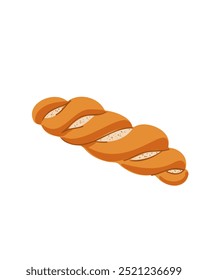 braided bread on a white background, space for text, copy space