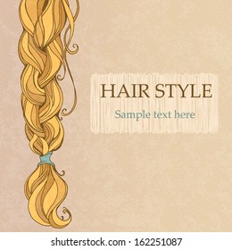 braided brunette hair vintage style poster