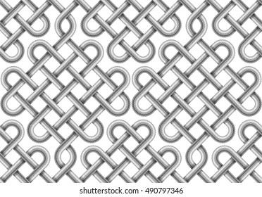 Braided cable vector seamless pattern