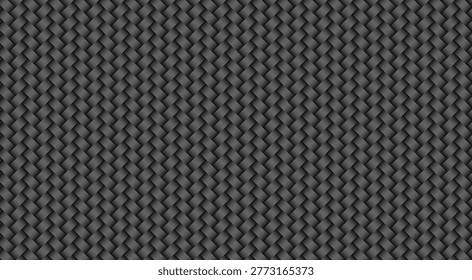 Braided carbon weave texture dark gray woven pattern.