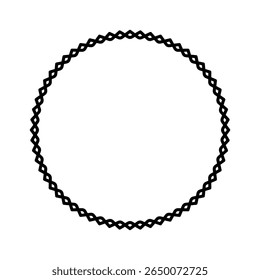 Braided Circle Frame Vector Illustration	