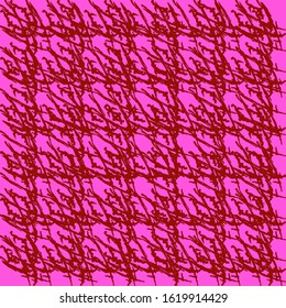 Braided geometric pattern of wire and brown arrows on a pink background. 