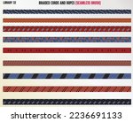 BRAIDED KNITTED WOVEN PATTERN CORD, ROPE, CABLE SEAMLESS BRUSH IN EDITABLE VECTOR ILLUSTRATION