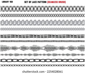 BRAIDED KNITTED- WOVEN PATTERN CORD, ROPE, CABLE SEAMLESS BRUSH IN EDITABLE VECTOR