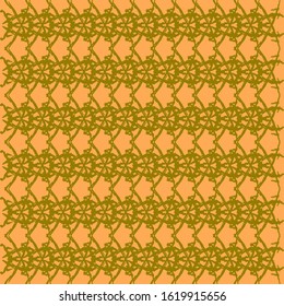 Braided openwork pattern of wire and gold arrows on a yellow background.