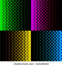 Braided ornament of bright stripes. Texture of interlaced strips for the design of booklets and banners
