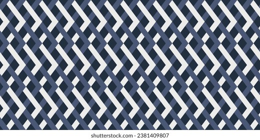 A braided pattern of blue and white diagonal lines. For print, interior, packaging, wallpaper, decoration, stylish design, cups, pillows, notebooks. Geometric repeated pattern.