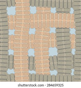 Braided rope mesh pattern, seamless vector background.