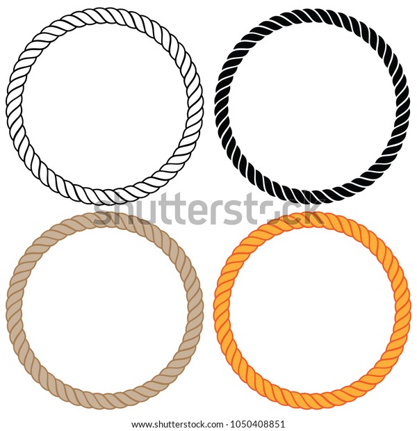 編み線付き撚りロープの円の縁取りベクターイラスト のベクター画像素材 ロイヤリティフリー
