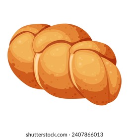 A braided wheat loaf. Vector illustration on a white background