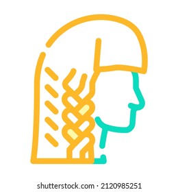 braiding hair color icon vector. braiding hair sign. isolated symbol illustration