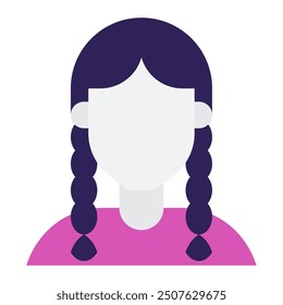 Braids Diversity Avatars icon illustration