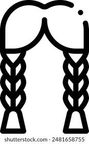 braids icon. Thin Linear Style Design Isolated On White Background