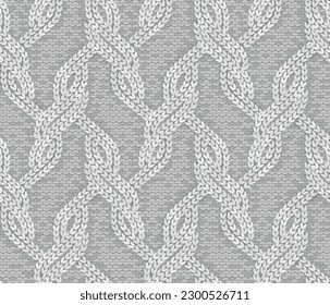 Knit Woolen Seamless Jacquard Ornament Pattern. Fabric Dark Blue