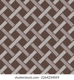 Braids.Cross-stitch.Ornament. Vector.Seamless pattern on white and colored background.
