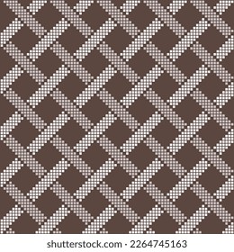 Braids.Cross-stitch.Ornament. Vector.Seamless pattern on white and colored background.