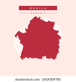 Braila County (Administrative divisions of Romania, Sud-Est development region) map vector illustration, scribble sketch Braila map