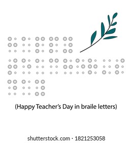 braile letters for happy teacher's day. eps 10