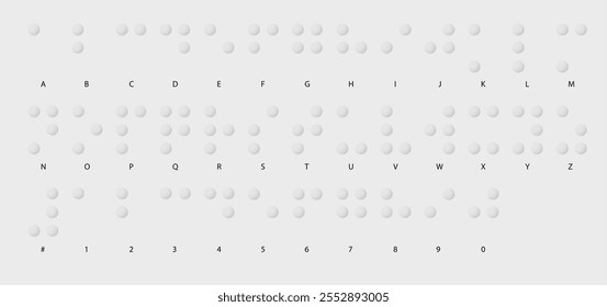 braille 3D dotes on white isolated vector