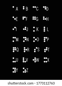 Braille-Alphabet, handgezeichnet, Vektorgrafik