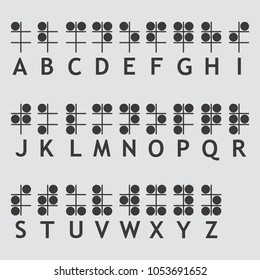 Braille alphabet letters icon isolated of flat style. Vector illustration.