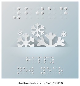 Braille Alphabet New Year Background Card With Paper Graphic Style