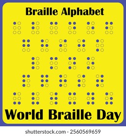 Braille Alphabet Vector Illustration, World Braille Day 