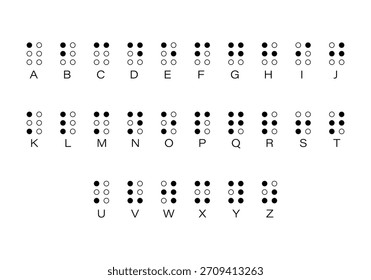 Braille Alphabet. World Braille Day. Braille alphabet for visually impaired individuals