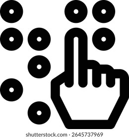 Ícone Braille, Cego, Contorno de Toque