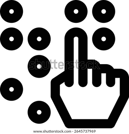 Braille, Blind, Touch Outline Icon