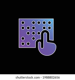 Blaues Farbverlauf-Vektorsymbol in Braille-Schrift