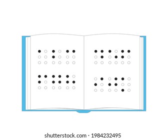 Libro en Braille para ciegos. Ilustración vectorial.