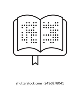 Diseño de icono de libro Braille, aislado sobre fondo blanco, ilustración vectorial