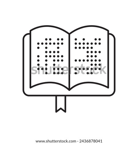Braille book icon design, isolated on white background, vector illustration