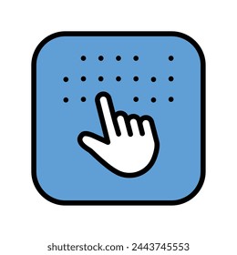 Braille color line icon. Web accessibility. Vector isolated element. Editable stroke.