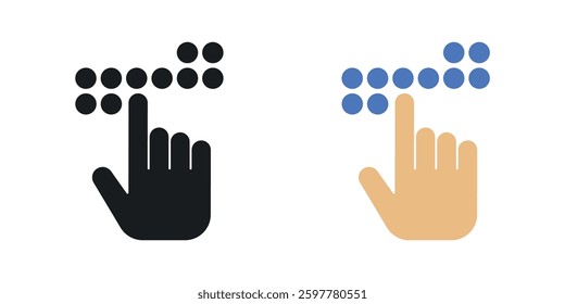 Braille colored icon set. Stock Vector