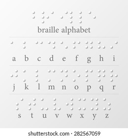 Braille-Punkte-Alphabet. Vektorgrafik.