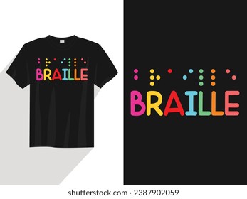 braille dots touch teaching t-shirt design