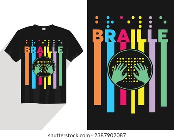 braille dots touch teaching t-shirt design