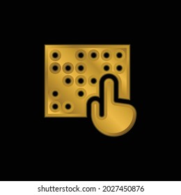 Braille gold plated metalic icon or logo vector
