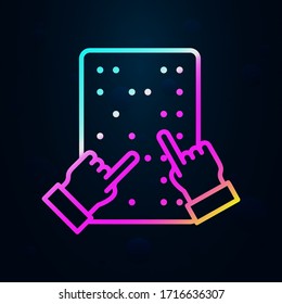 Braille, hand nolan icon. Simple thin line, outline vector of communication icons for ui and ux, website or mobile application