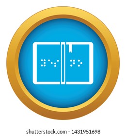 Braille icon blue vector isolated on white background for any design